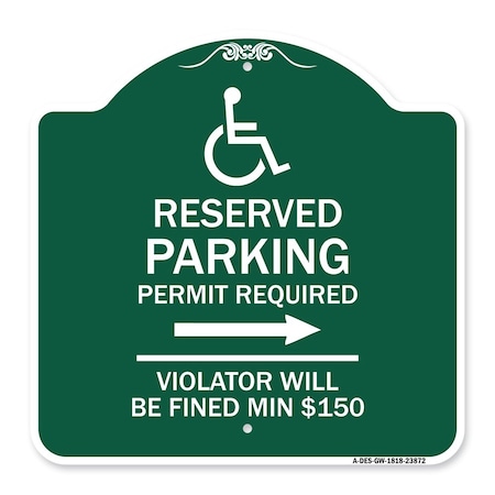 Modern Isa Symbol Connecticut Reserved Parking Permit Required Violators Will Be Fin Aluminum Sign